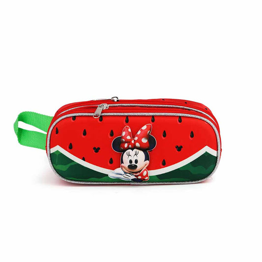 Disney Minnie Mouse - Astuccio per matite 3D doppio cocomero, rosso