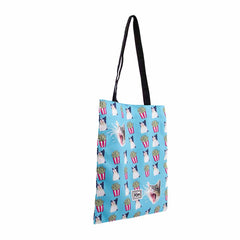 Oh My Pop Angry Cat-Borsa Tote per la Spesa Shopping Bag, Turchese