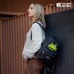 Space Invaders Alien-Zainetto Fashion, Nero