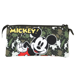 Disney Topolino Surprise-Astuccio Triplo FAN, Verde Militare