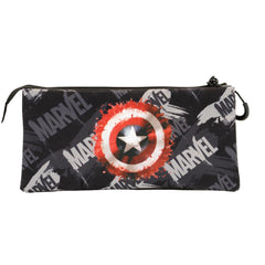 Marvel Captain America Scratches-FAN Triple Pencil Case, Grey