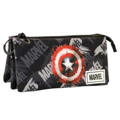 Marvel Captain America Scratches-FAN Triple Pencil Case, Grey