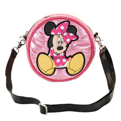 Disney Minnie Mouse Shoes-Borsa a Tracolla Rotonda Padding, Rosa