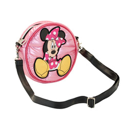 Disney Minnie Mouse Shoes-Borsa a Tracolla Rotonda Padding, Rosa