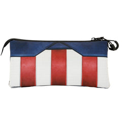 Marvel Captain America Courage-Trousse Triple ECO, Bleu