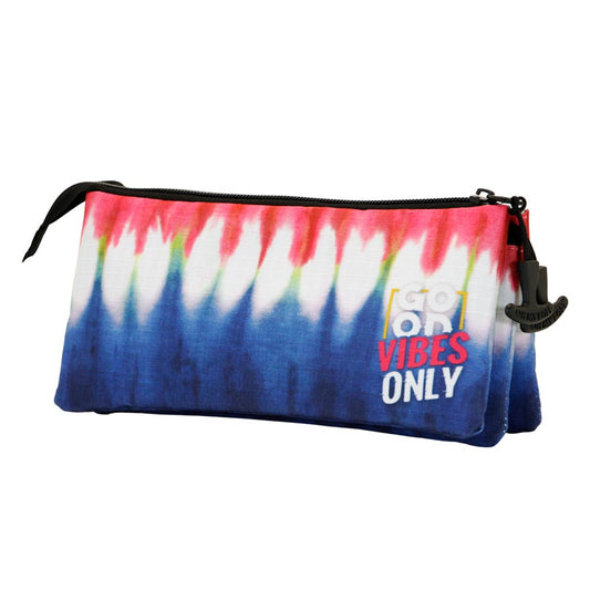 Oh My Pop! Good Vibes Denim-Estuche Portatodo Triple ECO, Azul