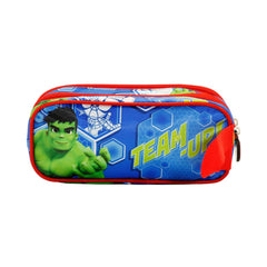 Marvel Spiderman Circles-Double 3D Pencil Case, Blue
