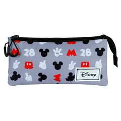 Disney Mickey Mouse Grey-FAN Triple Pencil Case 2.0, Grey