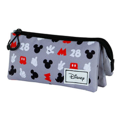 Disney Mickey Mouse Grey-FAN Triple Pencil Case 2.0, Grey