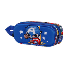 Marvel Captain America Punch-Astuccio 3D Doppio, Blu