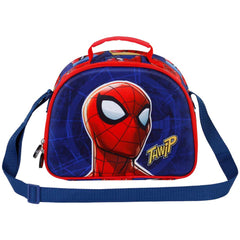 Marvel Spiderman Sides-Borsa Porta Merenda 3D, Blu