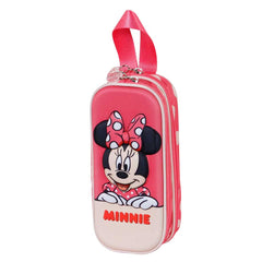 Disney Minnie Mouse Bobblehead-Trousse 3D Double, Rose