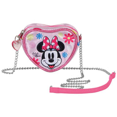 Disney Minnie Mouse Floral-Borsa a Tracolla Cuore Mini, Rosa
