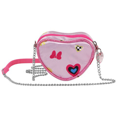 Disney Minnie Mouse Floral-Borsa a Tracolla Cuore Mini, Rosa