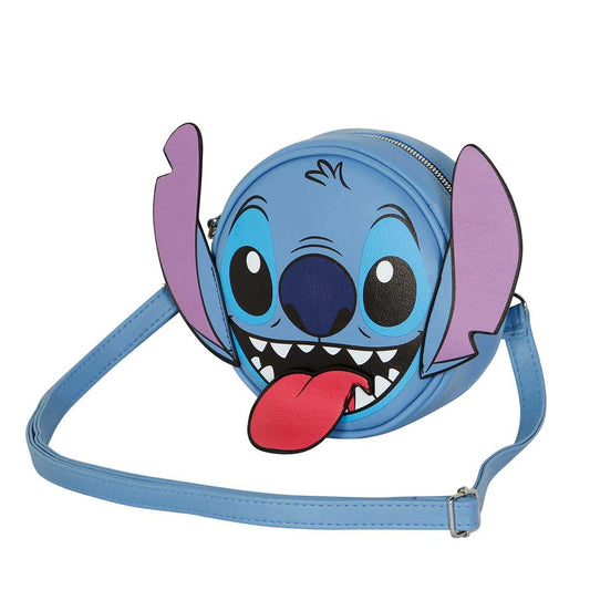 Disney Lilo e Stitch Tongue-Borsa a Tracolla Rotonda, Blu