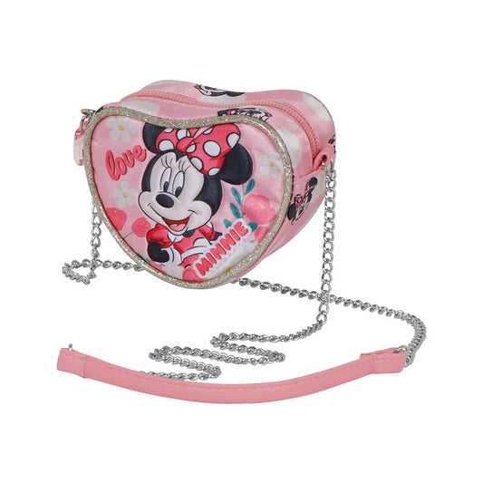 Disney Minnie Mouse Garden-Bolso Bandolera Corazón Mini, Rosa