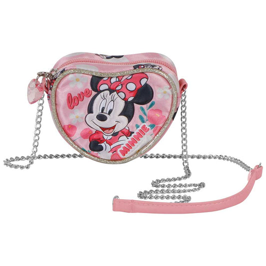 Disney Minnie Mouse Garden-Bolso Bandolera Corazón Mini, Rosa