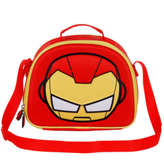 Marvel Iron Man Bobblehead-Borsa Porta Merenda 3D, Rosso