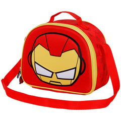 Marvel Iron Man Bobblehead-Borsa Porta Merenda 3D, Rosso