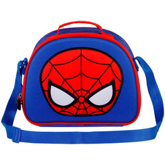 Marvel Spiderman Bobblehead-Borsa Porta Merenda 3D, Blu
