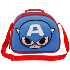 Marvel Captain America Bobblehead-3D Lunch Bag, Blue