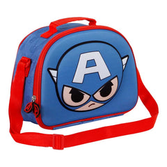 Marvel Captain America Bobblehead-3D Lunch Bag, Blue