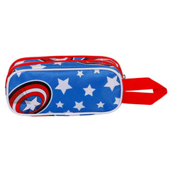 Marvel Captain America Let's go-Astuccio 3D Doppio, Blu