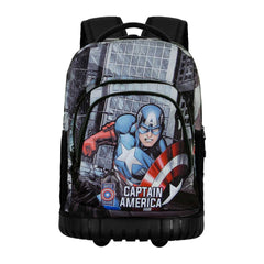 Marvel Captain America Defender-Zaino Trolley GTS FAN, Multicolore