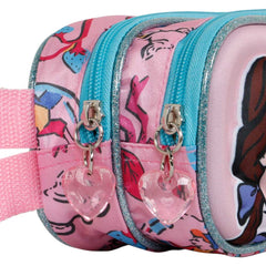 Disney Princesas Kind-Estuche Portatodo 3D Doble, Rosa