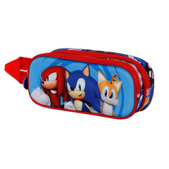 Sonic The Hedgehog Friends-Astuccio 3D Doppio, Blu