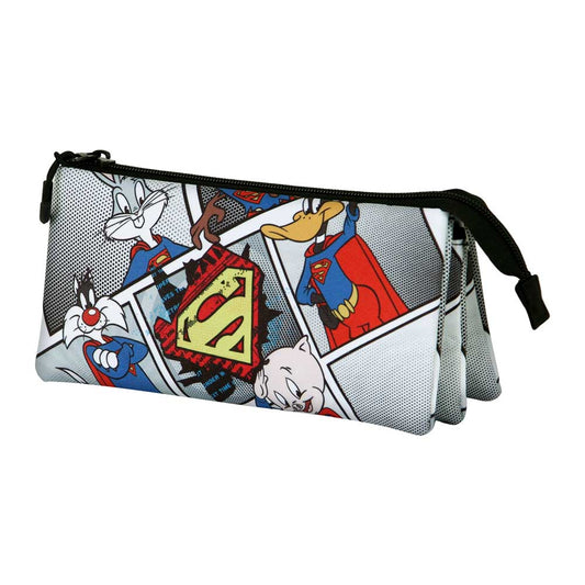 Looney Tunes Super Tunes-FAN Triple Pencil Case 2.0, Grey