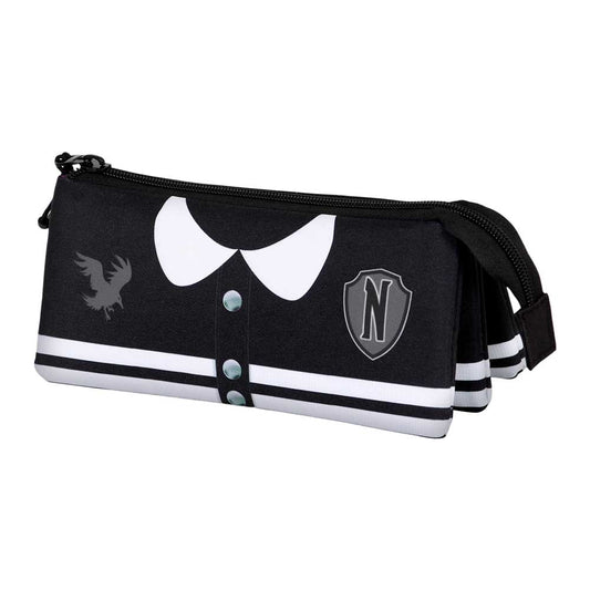 Wednesday Mercoledì Varsity-Astuccio Triplo FAN 2.0, Nero