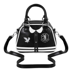 Wednesday Mercoledì Varsity Casual-Borsa Bowling Fashion, Nero