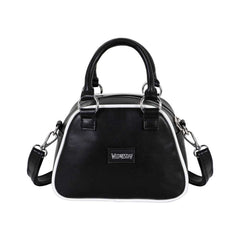 Wednesday Mercoledì Varsity Casual-Borsa Bowling Fashion, Nero