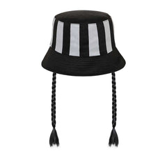 Wednesday Miércoles Braid-Gorro Infantil Bucket, Negro