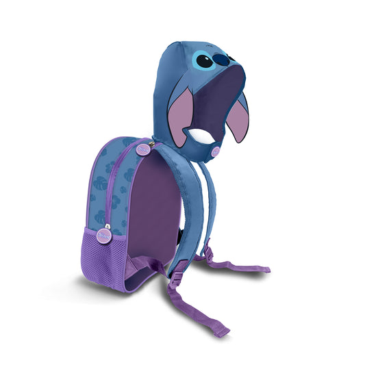 Disney Lilo et Stitch Lemur-Sac à dos à Capuche Hood, Bleu
