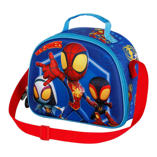 Marvel Spiderman Spinners-Sac Repas 3D, Bleu