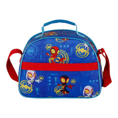 Marvel Spiderman Spinners-Borsa Porta Merenda 3D, Blu