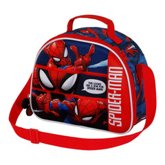 Marvel Spiderman Stronger-Borsa Porta Merenda 3D, Rosso