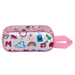 Disney Minnie Mouse Too Cute-Estuche Portatodo 3D Doble, Rosa