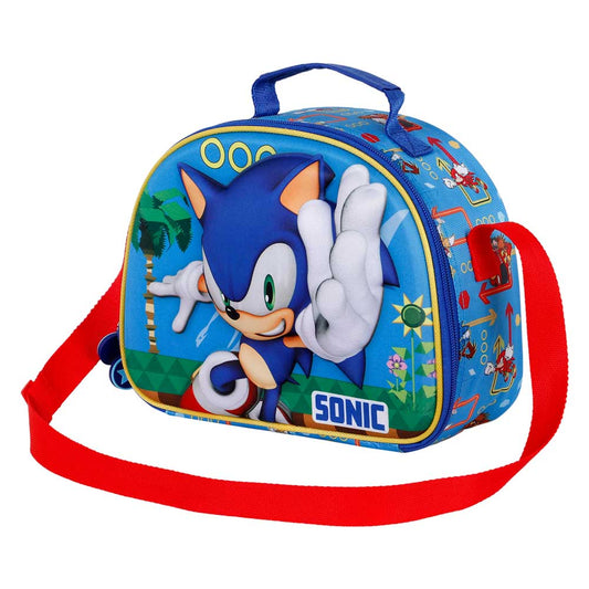 Sonic The Hedgehog Faster-Sac Repas 3D, Bleu