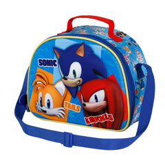 Sonic The Hedgehog Trio-Borsa Porta Merenda 3D, Blu