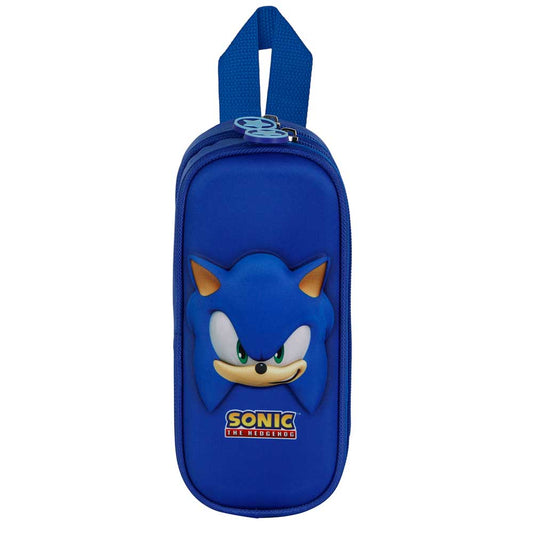 Sonic The Hedgehog Face-Trousse 3D Double, Bleu