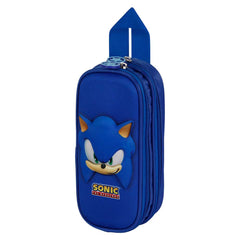 Sonic The Hedgehog Face-Trousse 3D Double, Bleu