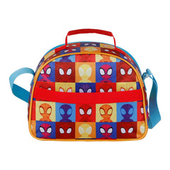 Marvel Spiderman Three-Borsa Porta Merenda 3D, Blu