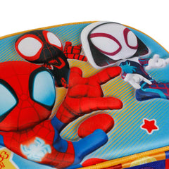 Marvel Spiderman Three-Borsa Porta Merenda 3D, Blu