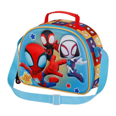 Marvel Spiderman Three-Borsa Porta Merenda 3D, Blu