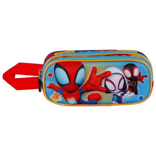 Marvel Spiderman Three-Trousse 3D Double, Bleu