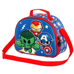 Marvel Avengers Mini Heroes-Borsa Porta Merenda 3D, Multicolore