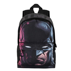 DC Comics Batman Face-Mochila Pequeña HS FAN, Negro